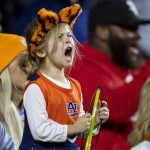 
              A fan cheers for Auburn during the second half of an NCAA college football game between Auburn and Alabama, Saturday, Nov. 27, 2021, in Auburn, Ala. (AP Photo/Vasha Hunt)
            