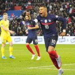 
              France's Kylian Mbappe celebrates after scoring his side's second goal during the World Cup 2022 group D qualifying soccer match between France and Kazakhstan at the Parc des Princes stadium in Paris, France, Saturday, Nov. 13, 2021. (AP Photo/Michel Euler)
            