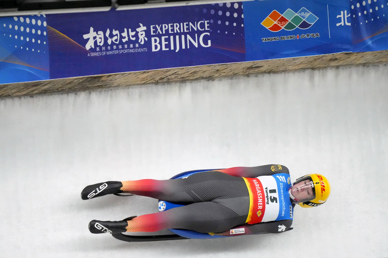Anna Berreiter of Germany competes during the women's race at the Luge World Cup, a test event for ...