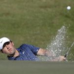 
              Scottie Scheffler hits out of a bunker on the second hole during the final round of the Houston Open golf tournament Sunday, Nov. 14, 2021, in Houston. (AP Photo/Michael Wyke)
            