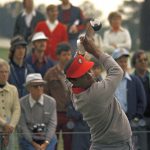 
              FILE - Lee Elder participates in the Masters Tournament at Augusta, Ga., May 9, 1975. Elder broke down racial barriers as the first Black golfer to play in the Masters and paved the way for Tiger Woods and others to follow. The PGA Tour confirmed Elder’s death, which was first reported by Debert Cook of African American Golfers Digest. No cause or details were immediately available, but the tour said it spoke with Elder's family. He was 87. (AP Photo/Lou Krasky, File)
            