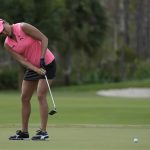 
              Lexi Thompson of the U.S. putts on the first green during the third round of the LPGA Tour Championship golf tournament, Saturday, Nov. 20, 2021, in Naples, Fla. (AP Photo/Rebecca Blackwell)
            