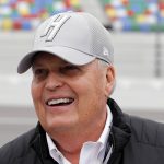 
              FILE - Team owner Rick Hendrick laughs on pit road during qualifying for the Daytona 500 auto race at Daytona International Speedway, in Daytona Beach, Fla., Feb. 10, 2019. The NASCAR championship will pit Rick Hendrick against Joe Gibbs as both team owners put a pair of drivers in the final four. (AP Photo/Terry Renna, File)
            