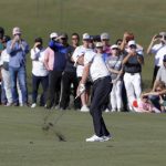 
              Jason Kokrak hits on the 17th fairway during the final round of the Houston Open golf tournament Sunday, Nov. 14, 2021, in Houston. (AP Photo/Michael Wyke)
            