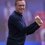 
              FILE - Leipzig's head coach Ralf Rangnick celebrates during the German Bundesliga soccer match between RB Leipzig and SC Freiburg in Leipzig, Germany, on April 27, 2019. Manchester United is in talks with Ralf Rangnick about becoming interim manager, a person with knowledge of the situation said Thursday, Nov. 25, 2021. No final agreement has been reached yet but talks are ongoing with the former Leipzig coach who is head of sports and development at Lokomotiv Moscow, the person told The Associated Press on condition of anonymity to discuss ongoing talks.(AP Photo/Jens Meyer)
            
