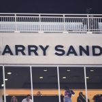 
              Former Oklahoma State running back Barry Sanders' name is seen after it was unveiled during the Ring of Honor ceremony at halftime of the team's NCAA college football game against TCU on Saturday, Nov. 13, 2021, in Stillwater, Okla. (AP Photo/Brody Schmidt)
            