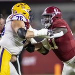 
              LSU offensive lineman Austin Deculus (76) and Alabama defensive lineman Byron Young (47) battle during the second half of an NCAA college football game, Saturday, Nov. 6, 2021, in Tuscaloosa, Ala. (AP Photo/Vasha Hunt)
            