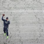 SEATTLE, WASHINGTON - DECEMBER 26: Russell Wilson #3 of the Seattle Seahawks throws the ball during warm-ups before the game against the Chicago Bears at Lumen Field on December 26, 2021 in Seattle, Washington. (Photo by Steph Chambers/Getty Images)