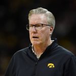 
              Iowa head coach Fran McCaffery watches from the bench during the second half of an NCAA college basketball game against Illinois, Monday, Dec. 6, 2021, in Iowa City, Iowa. Illinois won 87-83. (AP Photo/Charlie Neibergall)
            