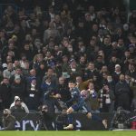 
              Arsenal's Gabriel Martinelli celebrates after scoring the opening goal during the English Premier League soccer match between Leeds United and Arsenal at Elland Road in Leeds, England, Saturday, Dec. 18, 2021. (AP Photo/Jon Super)
            