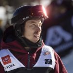 
              Shaun White, of the United States, after his third run in the snowboarding halfpipe finals, Sunday, Dec. 19, 2021, during the Dew Tour at Copper Mountain, Colo. (AP Photo/Hugh Carey)
            