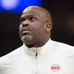 
              Atlanta Hawks head coach Nate McMillan looks at the scoreboard during the first half of an NBA basketball game against the Houston Rockets, Monday, Dec. 13, 2021, in Atlanta. (AP Photo/Hakim Wright Sr.)
            