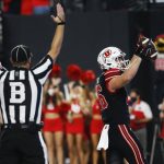 
              Utah tight end Dalton Kincaid (86) celebrates his touchdown against Oregon during the first half of the Pac-12 Conference championship NCAA college football game Friday, Dec. 3, 2021, in Las Vegas. (AP Photo/Chase Stevens)
            