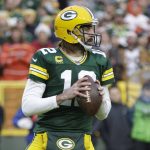 
              Green Bay Packers' Aaron Rodgers throws during the first half of an NFL football game against the Cleveland Browns Saturday, Dec. 25, 2021, in Green Bay, Wis. (AP Photo/Matt Ludtke)
            