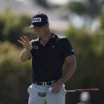 
              Viktor Hovland, of Norway, lines up his putt on the third green during the first round of the Hero World Challenge PGA Tour at the Albany Golf Club, in New Providence, Bahamas, Thursday, Dec. 2, 2021.(AP Photo/Fernando Llano)
            