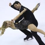 
              FILE - Madison Hubbell, left, and Zachary Donohue perform during the free dance event at the U.S. Figure Skating Championships in San Jose, Calif., Jan. 7, 2018. As U.S. skaters, led by three-time world champion Nathan Chen, two-time U.S. champion Alysa Liu, and outstanding ice dance couples Hubbell and Donohue, and Madison Chock and Evan Bates, prepare for nationals during the first week in Jan. 2022, in Nashville, they need to be aware of the pressure ahead. (AP Photo/Ben Margot, File)
            
