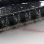 
              Water sprays from a Zamboni as it resurfaces the ice after an NHL hockey game between the Los Angeles Kings and the Calgary Flames, Dec. 2, 2021, in Los Angeles. On game days, the Kings use 800 to 1,200 gallons to maintain the ice. (AP Photo/Mark J. Terrill)
            