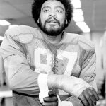 
              FILE - Philadelphia Eagles defensive end Claude Humphrey wraps his wristin the locker room before Eagles practice session in Philadelphia, on Dec. 20, 1979. Humphrey, a Pro Football Hall of Famer Claude and one of the NFL's most fearsome pass rushers during the 1970s, died unexpectedly in Atlanta on Friday night, Dec. 3, 2021, according to the Hall of Fame, which was informed of his death by his daughter. He was 77. (AP Photo/Gene Puskar, File)
            