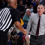 
              Arizona State head coach Bobby Hurley looks for a call from the official during the first half of an NCAA college basketball game against Grand Canyon, Thursday, Dec. 9, 2021, in Tempe, Ariz. (AP Photo/Matt York)
            