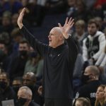 
              Indiana Pacers head coach Rick Carlisle calls to his team during the second half of an NBA basketball game against the Minnesota Timberwolves, Monday, Nov. 29, 2021, in Minneapolis. (AP Photo/Stacy Bengs)
            