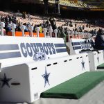 
              Dallas Cowboys' benches are seen on the sideline prior to the start of the first half of an NFL football game against the Washington Football Team, Sunday, Dec. 12, 2021, in Landover, Md. (AP Photo/Mark Tenally)
            