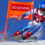 
              Mikaela Shiffrin, from the United States, skis down the course during the women's World Cup downhill ski race in Lake Louise, Alberta, Friday, Dec. 3, 2021. (Frank Gunn/The Canadian Press via AP)
            