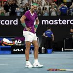 
              Rafael Nadal of Spain celebrates his win over Daniil Medvedev of Russia in the men's singles final at the Australian Open tennis championships in Melbourne, Australia, early Monday, Jan. 31, 2022. (AP Photo/Andy Brownbill)
            
