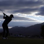 
              Lee Hodges hits from the ninth tee during the third round of the American Express golf tournament on the Pete Dye Stadium Course at PGA West, Saturday, Jan. 22, 2022, in La Quinta, Calif. (AP Photo/Marcio Jose Sanchez)
            