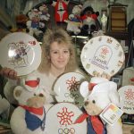 
              yes  Allison McAbe is framed by all kinds of souvenirs in a Calgary, Alberta, shop on Feb. 7, 1988. (AP Photo/Michel Lipchitz)
            