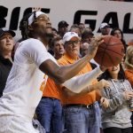 
              Oklahoma State guard Keylan Boone prepares to shoot against Texas in the second half of an NCAA college basketball game Saturday, Jan. 8, 2022, in Stillwater, Okla. (AP Photo/Sue Ogrocki)
            
