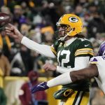 
              Green Bay Packers' Aaron Rodgers thorws during the second half of an NFL football game against the Minnesota Vikings Sunday, Jan. 2, 2022, in Green Bay, Wis. (AP Photo/Morry Gash)
            