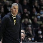 
              Purdue head coach Matt Painter watches as his team plays Northwestern in the second half of an NCAA college basketball game in West Lafayette, Ind., Sunday, Jan. 23, 2022. Purdue won 80-60. (AP Photo/AJ Mast)
            