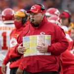 
              Kansas City Chiefs head coach Andy Reid watches from the sideline during the first half of his team's NFL football game against the Denver Broncos Saturday, Jan. 8, 2022, in Denver. (AP Photo/David Zalubowski)
            