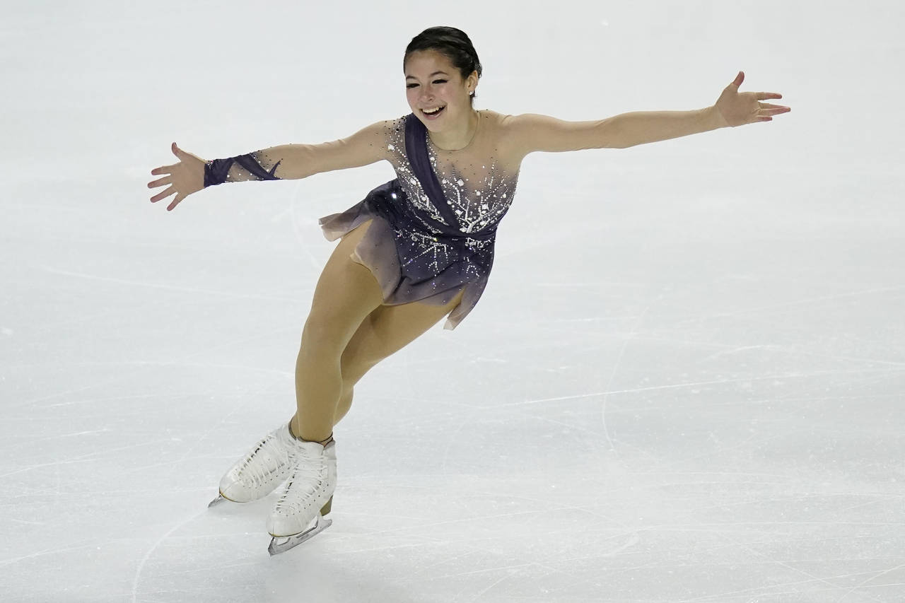 FILE - Alysa Liu performs during the women's free skate at the U.S. Figure Skating Championships, F...