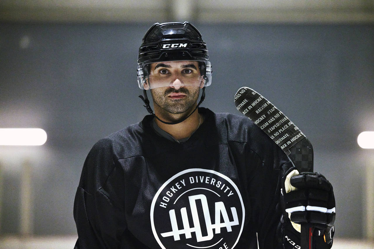 In this photo provided by Budweiser Canada, Colorado NHL player Nazem Kadri poses in Scarborough, O...