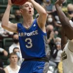 
              Air Force's Jake Heidbreder shoots against Colorado State during an NCAA college basketball game Tuesday, Jan. 4, 2022, at Moby Arena in Fort Collins, Colo. (Jon Austria/The Coloradoan via AP)
            