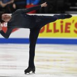
              Vincent Zhou competes in the men's short program during the U.S. Figure Skating Championships Saturday, Jan. 8, 2022, in Nashville, Tenn. (AP Photo/Mark Zaleski)
            