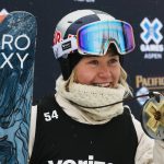 
              France's Tess Ledeux holds her gold medal after landing a 1620, the first in a women's big air competition, at the Winter X Games on Friday, Jan. 21, 2022, at Buttermilk in Aspen, Colo. (Kelsey Brunner/The Aspen Times via AP)
            