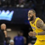 
              Los Angeles Lakers forward LeBron James (6) reacts after missing a three point shot in the second half of an NBA basketball game against the Sacramento Kings in Sacramento, Calif., Wednesday, Jan. 12, 2022. The Kings won 125-116. (AP Photo/José Luis Villegas)
            