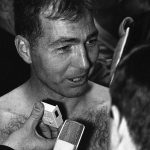 
              FILE - Green Bay Packers quarterback Bart Starr is interviewed in the dressing room after the Packers 35-10 win over the Kansas City Chiefs in the Super Bowl in Los Angeles, Jan. 15, 1967. The team's offenses were led by future Hall of Famers Bart Starr and Len Dawson. (AP Photo, File)
            