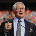 
              FILE - In this Sept. 14, 2014, file photo, former Denver Broncos head coach Dan Reeves is inducted into the Denver Broncos Ring of Fame during an NFL football game between the Broncos and the Kansas City Chiefs in Denver.  Reeves, who won a Super Bowl as a player with the Dallas Cowboys but was best known for a long coaching career highlighted by four more appearances in the title game with the Denver Broncos and Atlanta Falcons, died Saturday, Jan. 1, 2022.   (AP Photo/Jack Dempsey, File)
            
