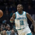 
              Charlotte Hornets guard Terry Rozier chases down a loose ball during the first half of the team's NBA basketball game against the Detroit Pistons, Wednesday, Jan. 5, 2022, in Charlotte, N.C. (AP Photo/Matt Kelley)
            