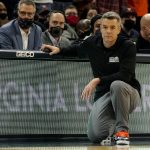 
              Virginia head coach Tony Bennett watches the action during the second half of an NCAA college basketball game Monday Jan. 24, 2022, in Charlottesville, Va. Virginia defeated Louisville 64-52. (AP Photo/Steve Helber)
            