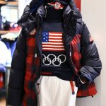 
              A Team USA Beijing winter Olympics closing ceremony uniform designed by Ralph Lauren is displayed Wednesday, Jan. 19, 2022, in New York. (Photo by Evan Agostini/Invision/AP)
            