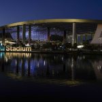 
              SoFi Stadium stands Friday, Feb. 4, 2022, in Inglewood, Calif. The stadium is the site of NFL football's Super Bowl 56, scheduled to be played Feb. 13. (AP Photo/Morry Gash)
            