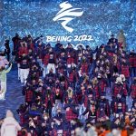 
              The United States arrives at the closing ceremony of the 2022 Winter Olympics, Sunday, Feb. 20, 2022, in Beijing. (AP Photo/Bernat Armangue)
            