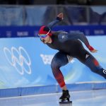 
              Cornelius Kersten of Britain competes in the men's speedskating 1,500-meter race at the 2022 Winter Olympics, Tuesday, Feb. 8, 2022, in Beijing. (AP Photo/Sue Ogrocki)
            