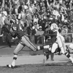
              FILE - Washington Redskins' Charley Taylor (42) juggles a 34-yard pass from quarterback Sonny Jurgensen as he crosses the goal line with a third-quarter touchdown against the Philadelphia Eagles on Oct. 6, 1968, in Washington. In pursuit is Eagles' Al Nelson (26). Taylor, the Hall of Fame receiver who ended his 13-season career with Washington as the NFL's career receptions leader, died Saturday, Feb. 19, 2022. He was 80. The Commanders said Taylor died at an assisted-living facility in Northern Virginia. The cause of death wasn't announced.  (AP Photo, File)
            