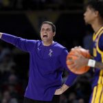 
              LSU coach Will Wade gestures to players during the first half of the team's NCAA college basketball game against Vanderbilt on Saturday, Feb. 5, 2022, in Nashville, Tenn. (AP Photo/Mark Zaleski)
            