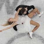 
              Victoria Sinitsina and Nikita Katsalapov, of the Russian Olympic Committee, compete in the team ice dance program during the figure skating competition at the 2022 Winter Olympics, Monday, Feb. 7, 2022, in Beijing. (AP Photo/Jeff Roberson)
            
